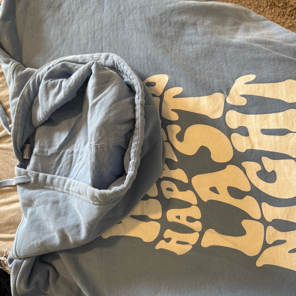 Barstool | "What Happened Last Night"  Blue Hoodie with Smiley Design - Picture 8 of 8